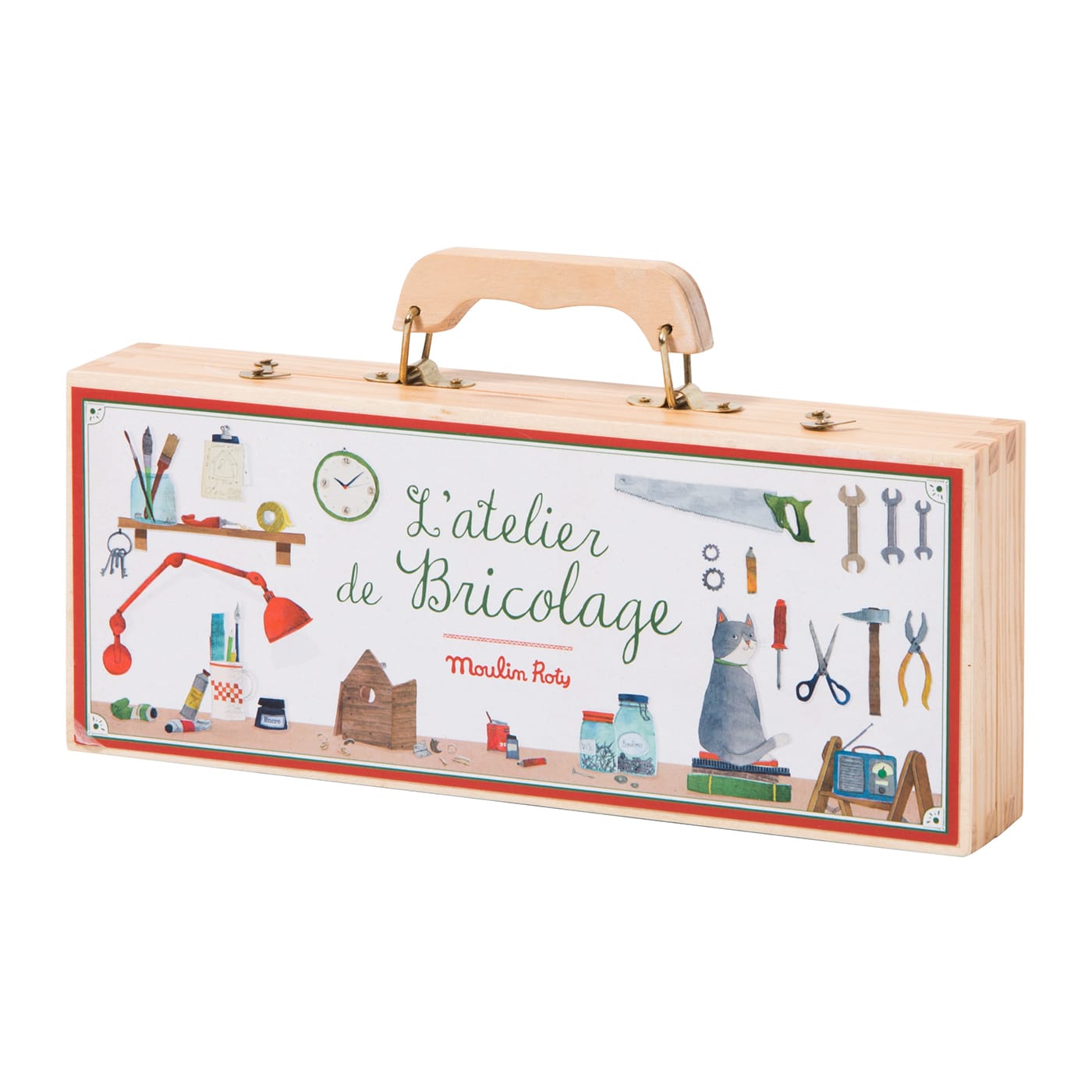 Moulin Roty Valigetta Piccola Bricolage 6 Attrezzi in Legno Bambini Les Jouets d'Hier 710408