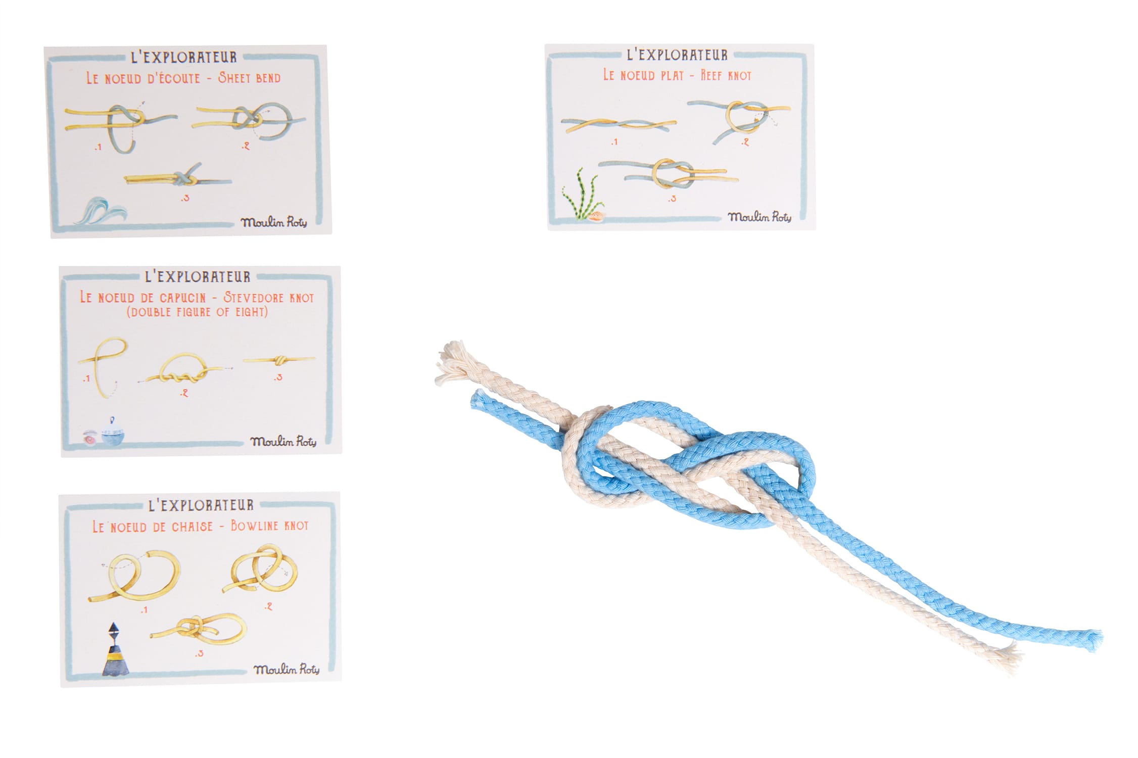 Imparare Nodi del Marinaio e dell'Esploratore per Bambini | Moulin Roty 712369