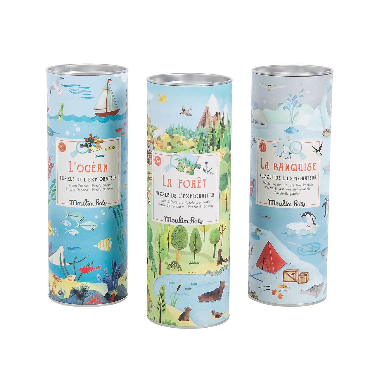 Puzzle Esploratore Foresta, 5 anni + Moulin Roty 712410