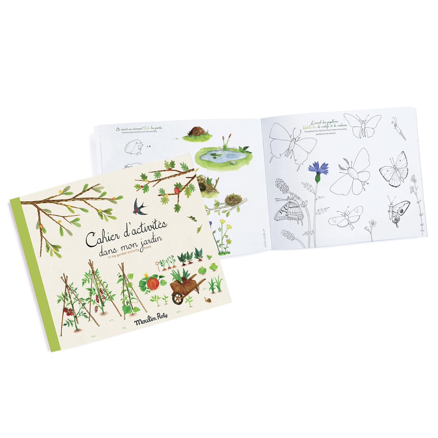Quaderno da Colorare con Attività Le Jardin | Moulin Roty 712601 La Natura