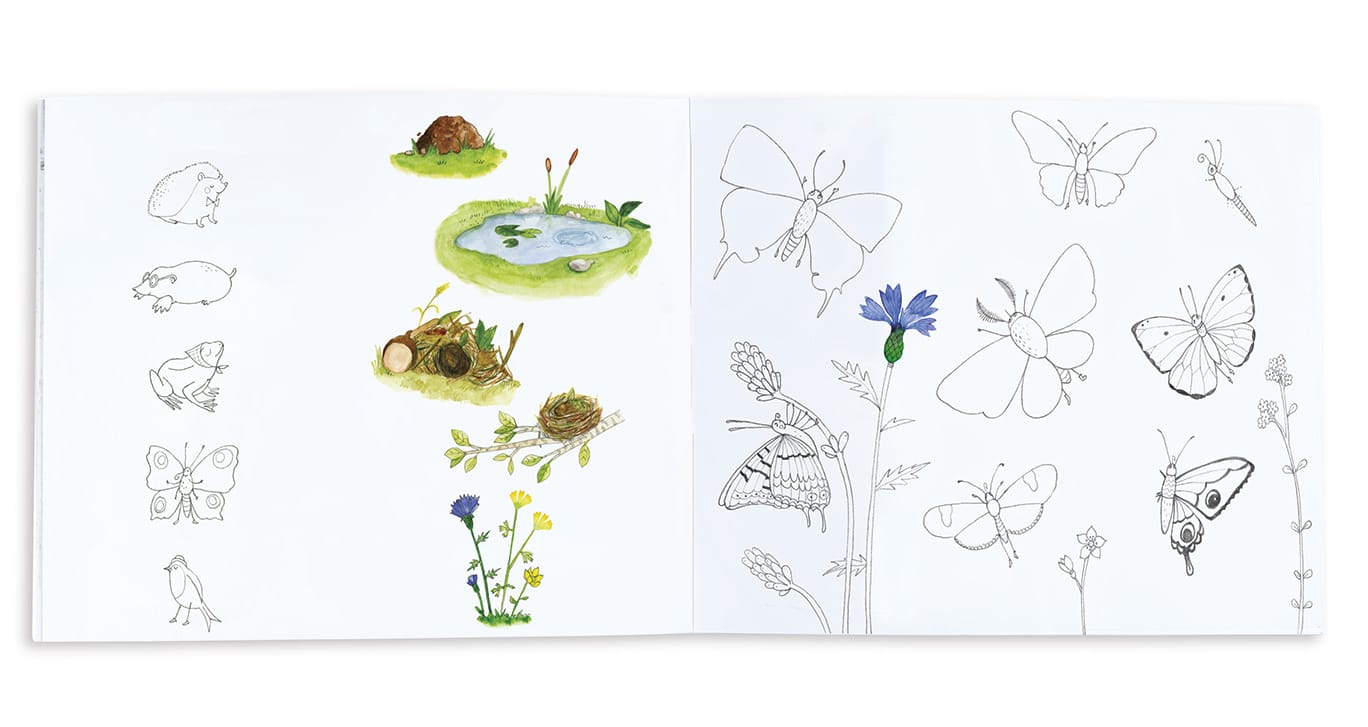 Quaderno da Colorare con Attività Le Jardin | Moulin Roty 712601 La Natura