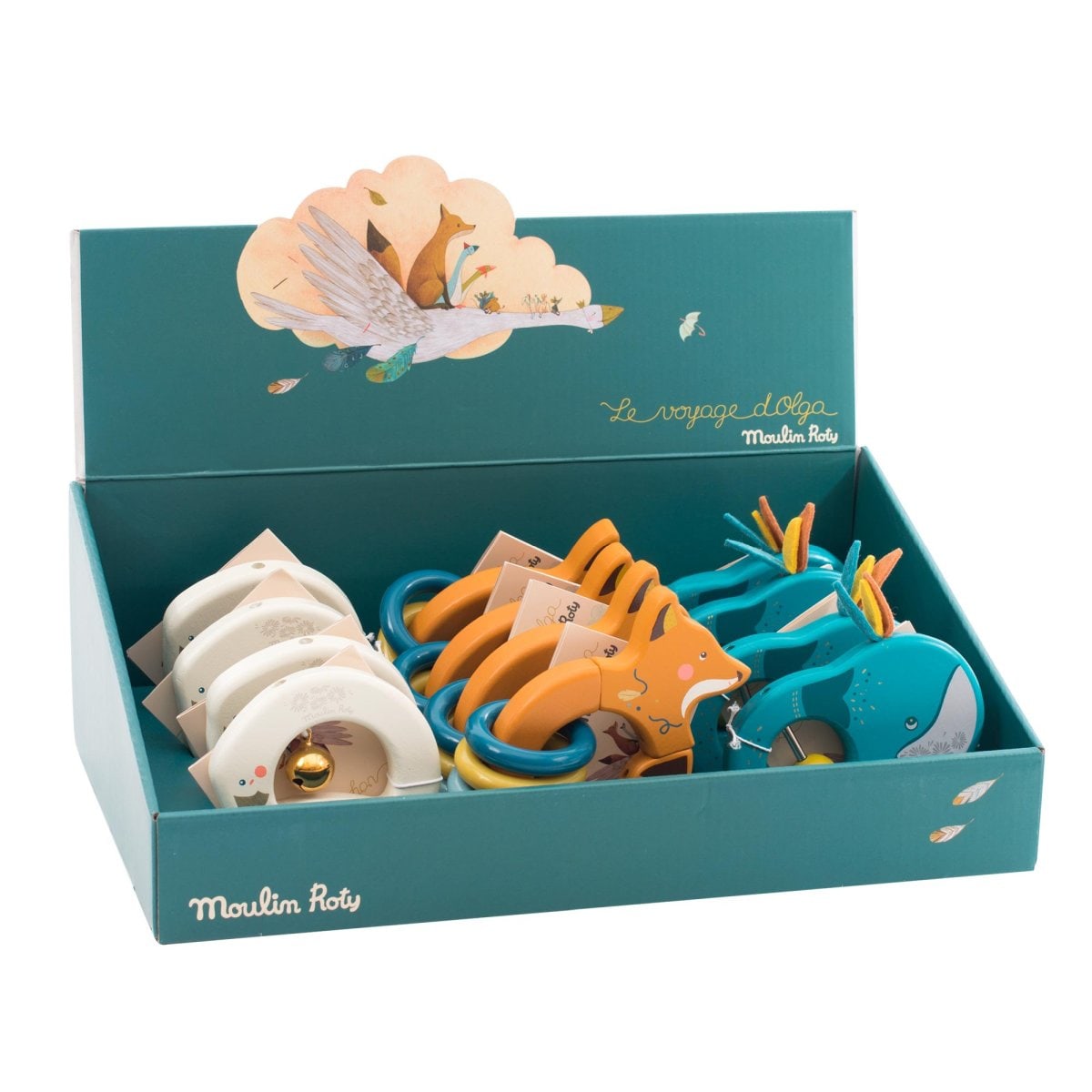 Moulin Roty | Oca in Legno con Anelli, 9cm Le Voyage d'Olga