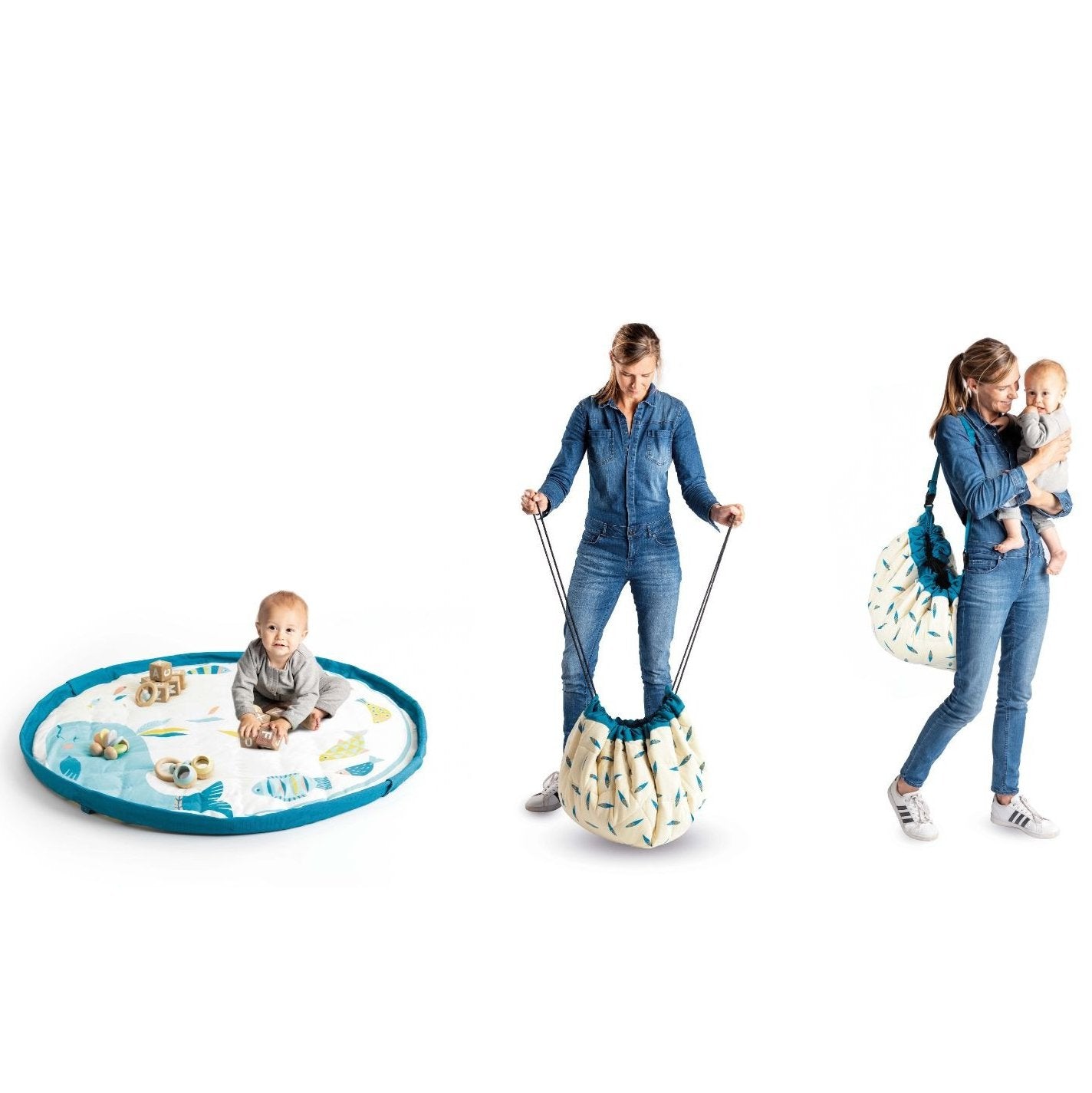 Sacco Portagiochi, Tappeto Gioco Imbottito, Borsa Balena | Moulin Roty