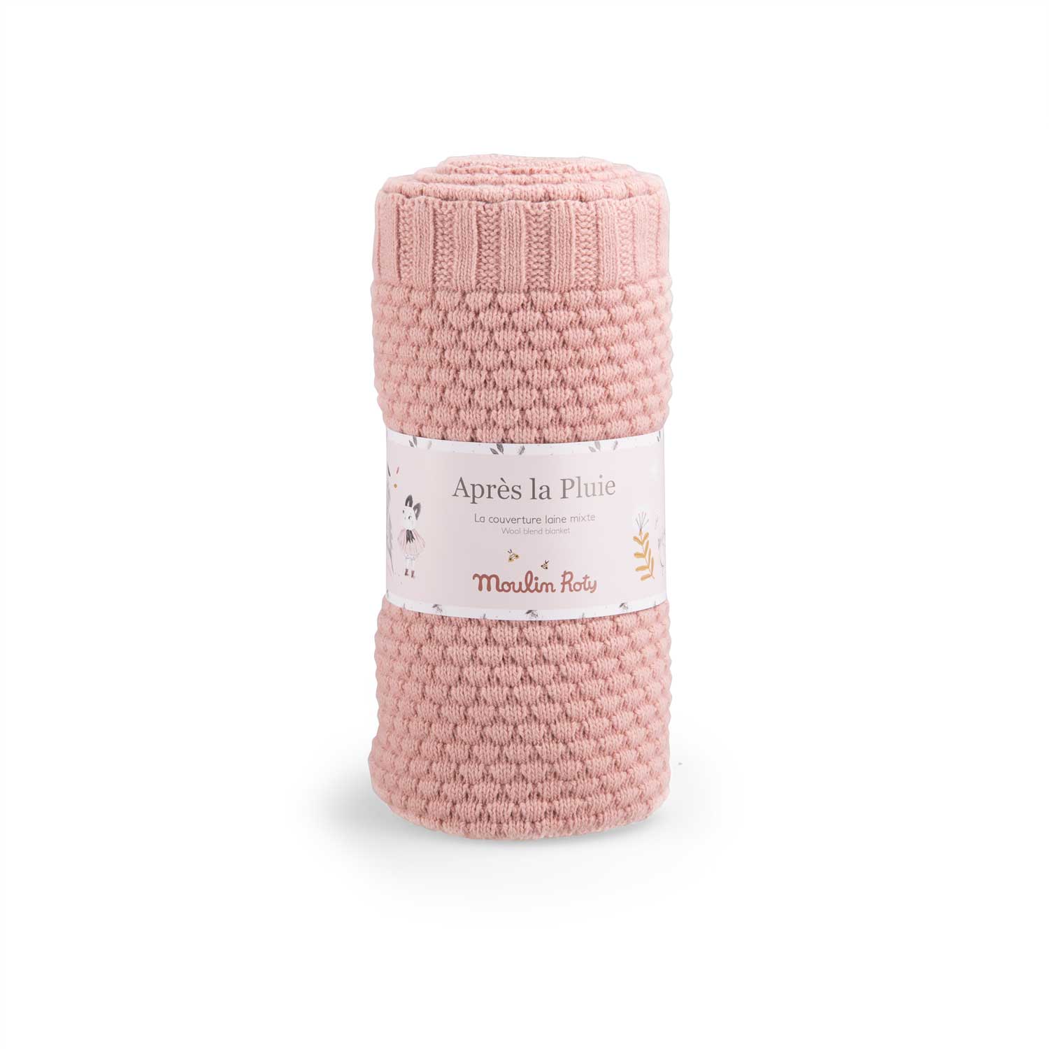 Moulin Roty | Copertina in Misto Lana Neonato Rosa, Après la Pluie