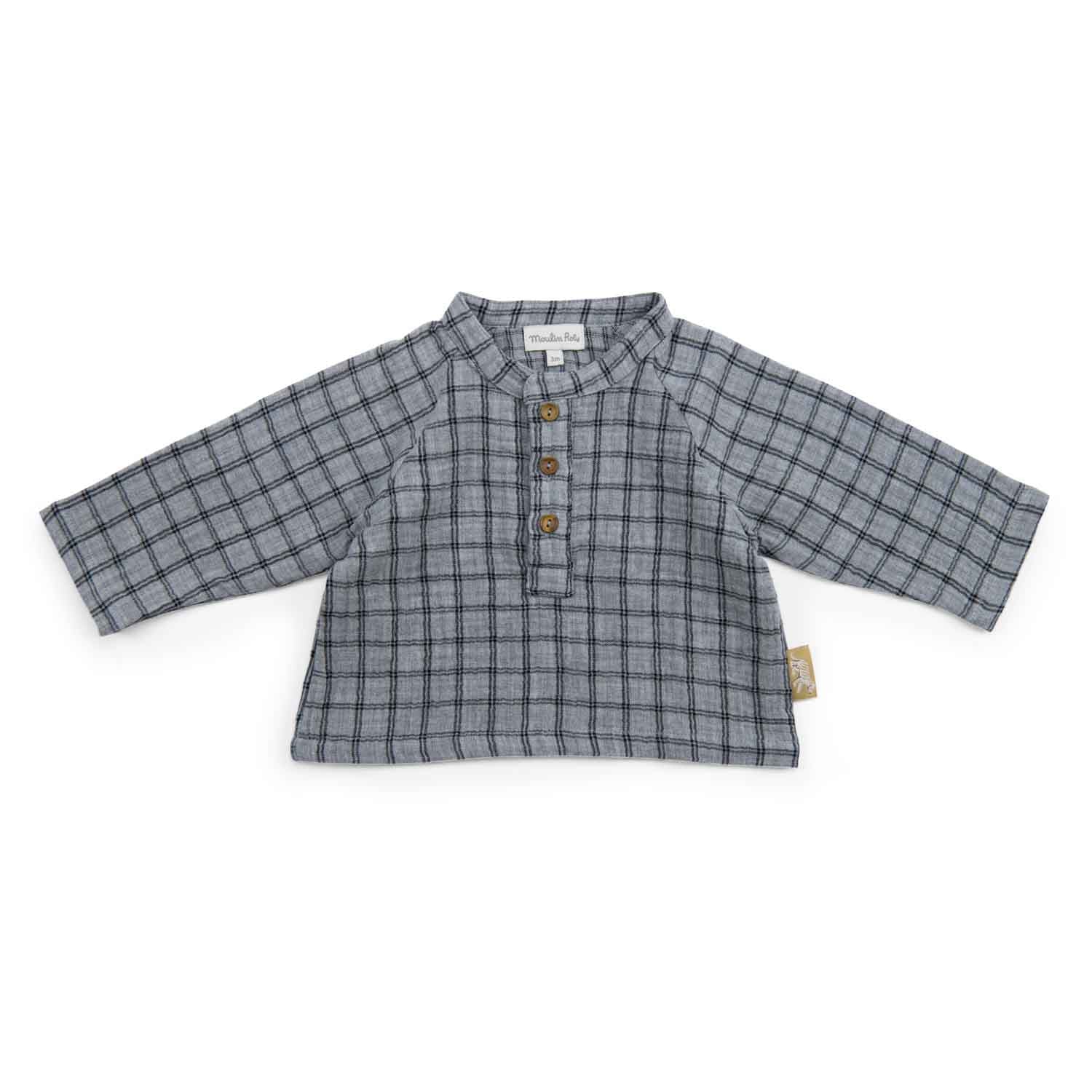 Moulin Roty | Camicia coreana a quadri in mussola, Greg