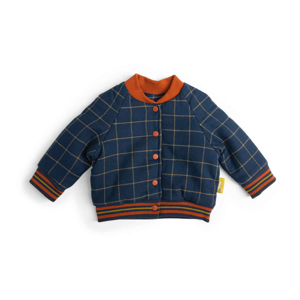 Moulin Roty | Giubbotto bomber a quadri blu notte, Gipsy