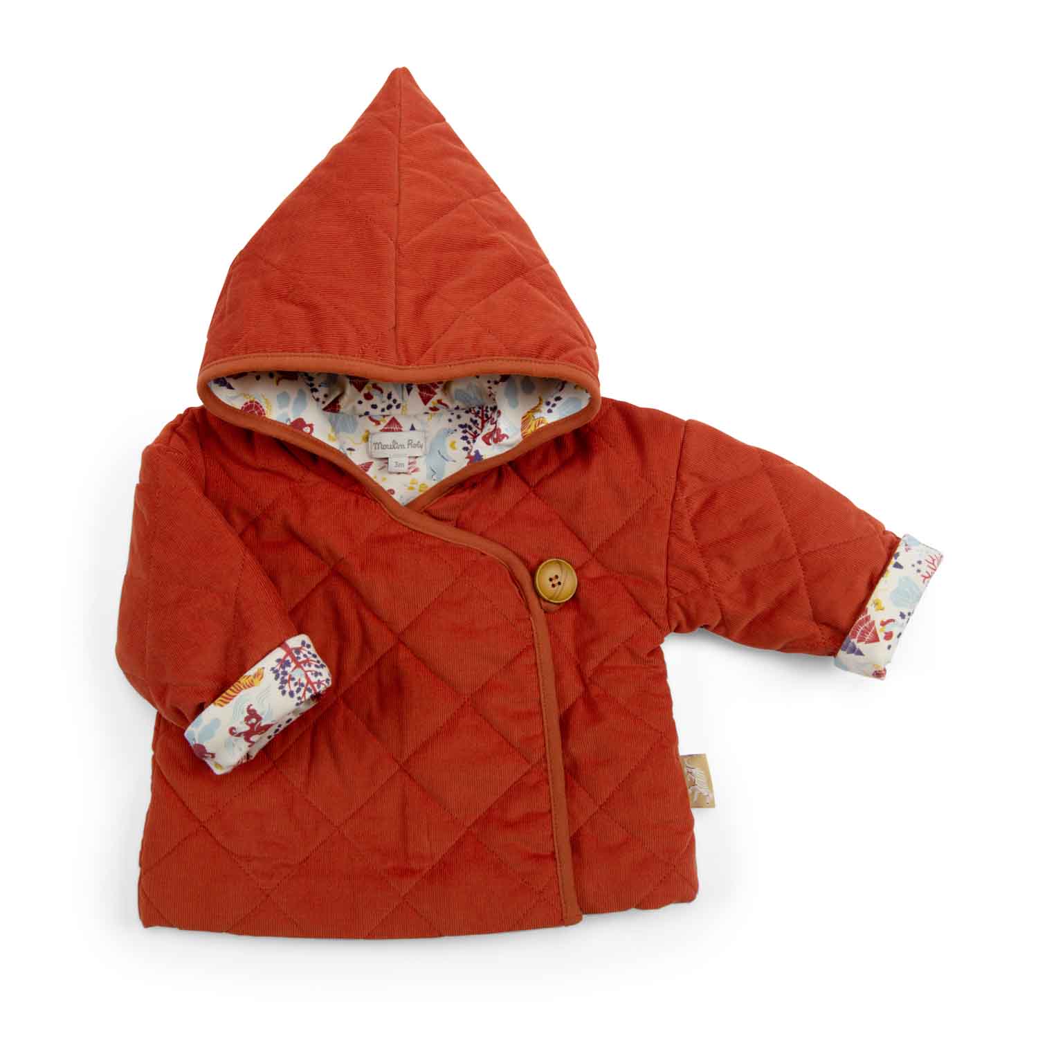 Moulin Roty | Cappotto trapuntato in velluto bio Rosso mattone, Gisele