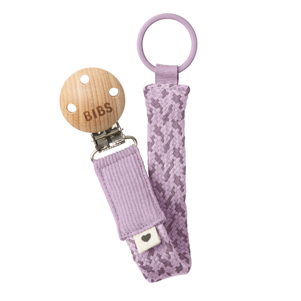 Violet Sky/Mauve organic cotton pacifier holder