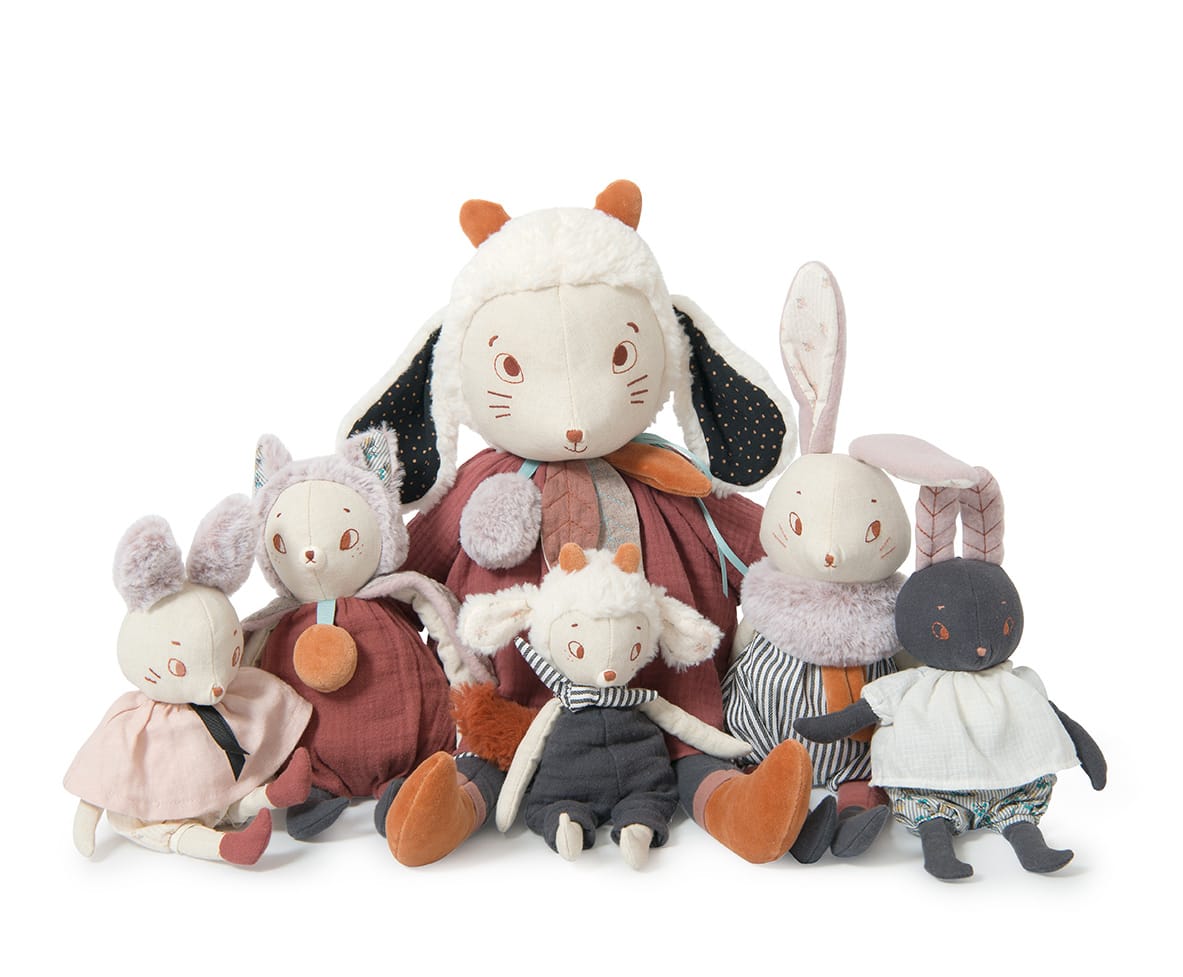 Pupazzo Grande Pecora Fenouil 55cm | Moulin Roty 715028 Après la Pluie