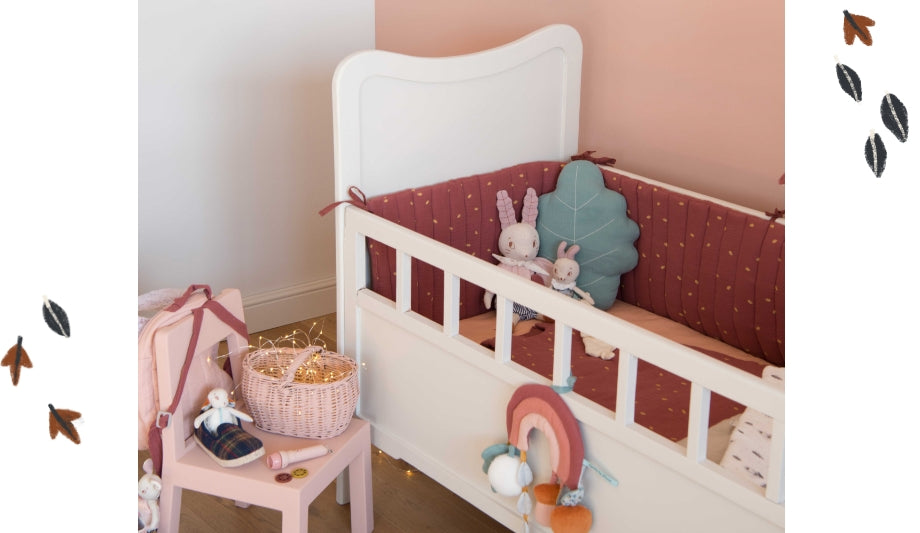 Paracolpi Culla Lettino in Cotone Bio Terracotta | Moulin Roty 715090