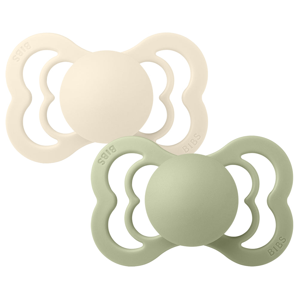 Bibs 2 Ciucci Supreme Ivory/Sage, Tettarella Simmetrica Silicone