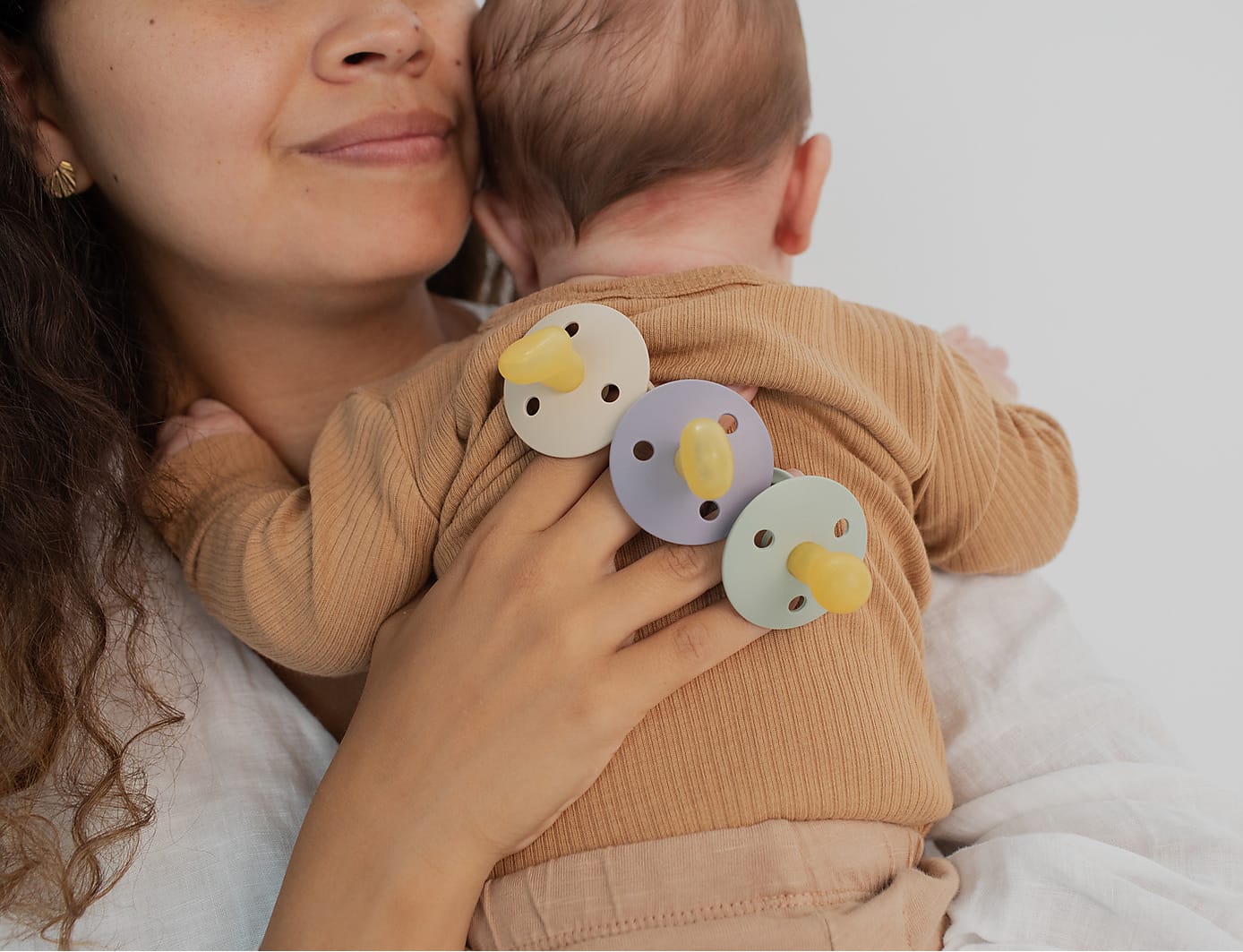 Pacifiers color Ivory/Blush, Symmetrical rubber