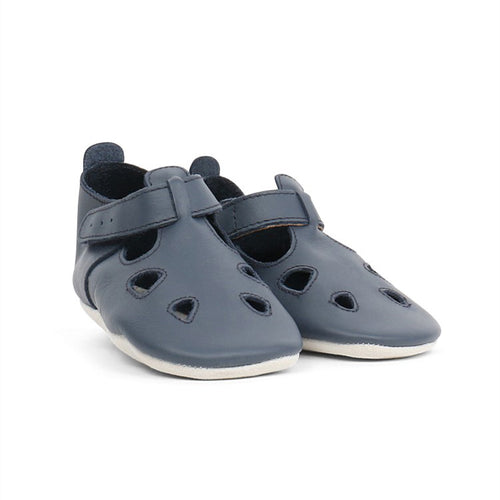 Scarpa Soft Sole Navy Zap, Sandalo blu neonato il pelle | BOBUX