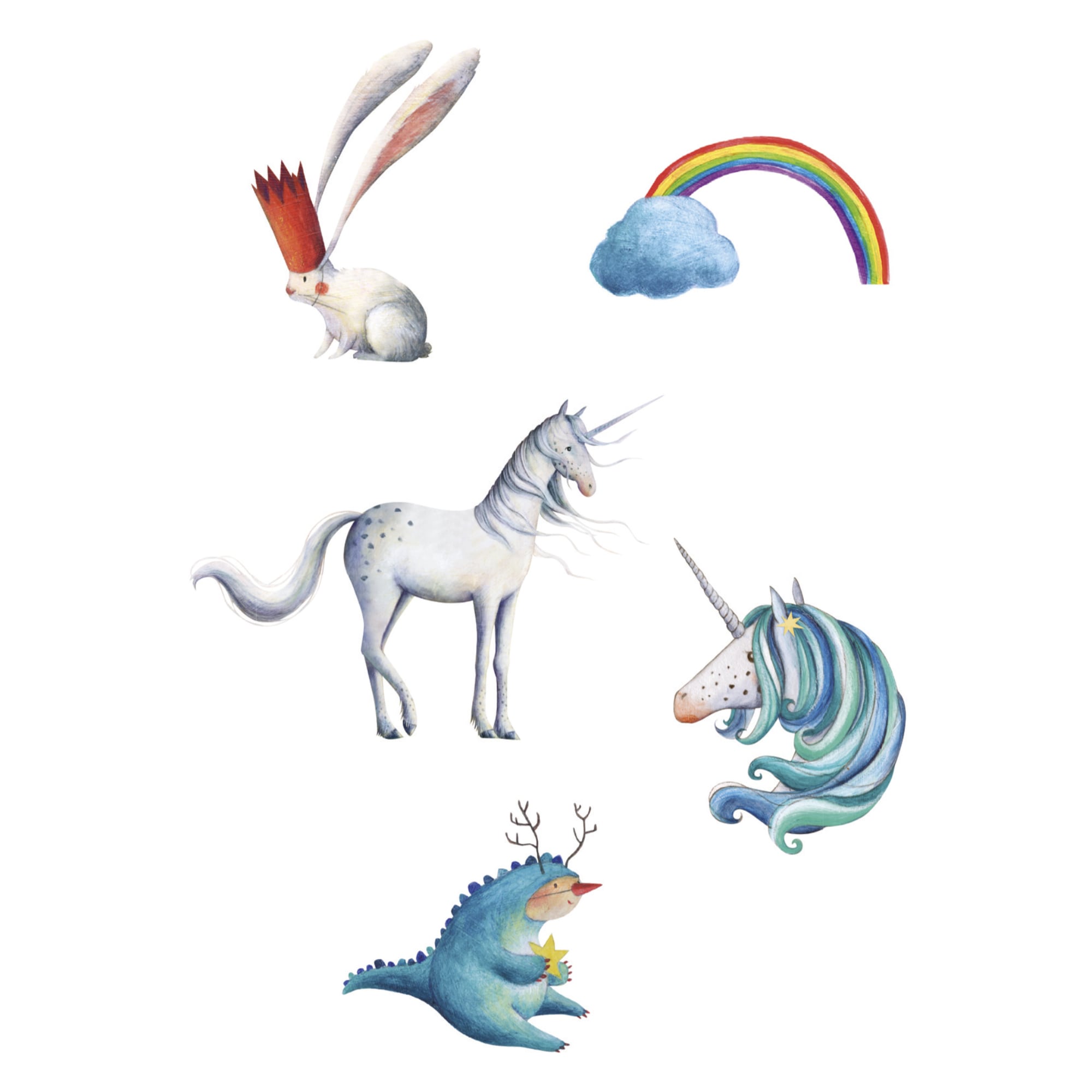Londji | Unicorno, 10 Tatuaggi grandi temporanei per bambini