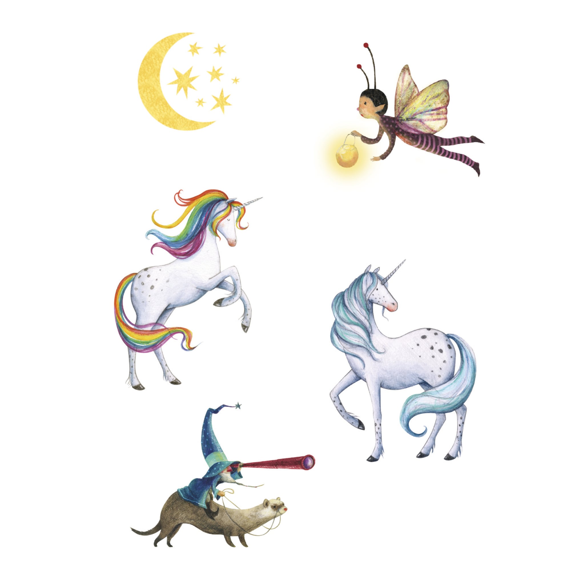 Londji | Unicorno, 10 Tatuaggi grandi temporanei per bambini
