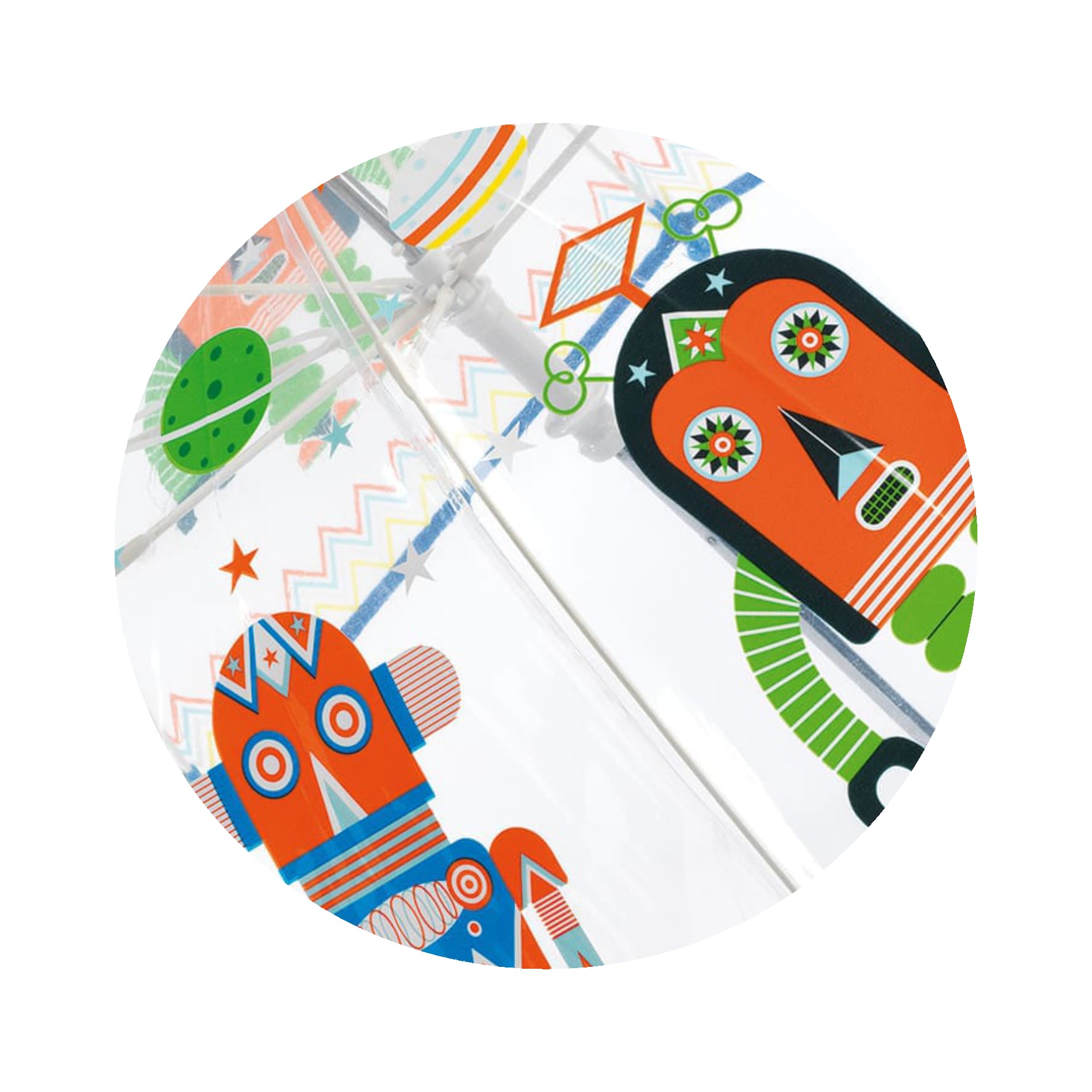 Ombrello Bambini Trasparente Blu Robots | Djeco DD04806