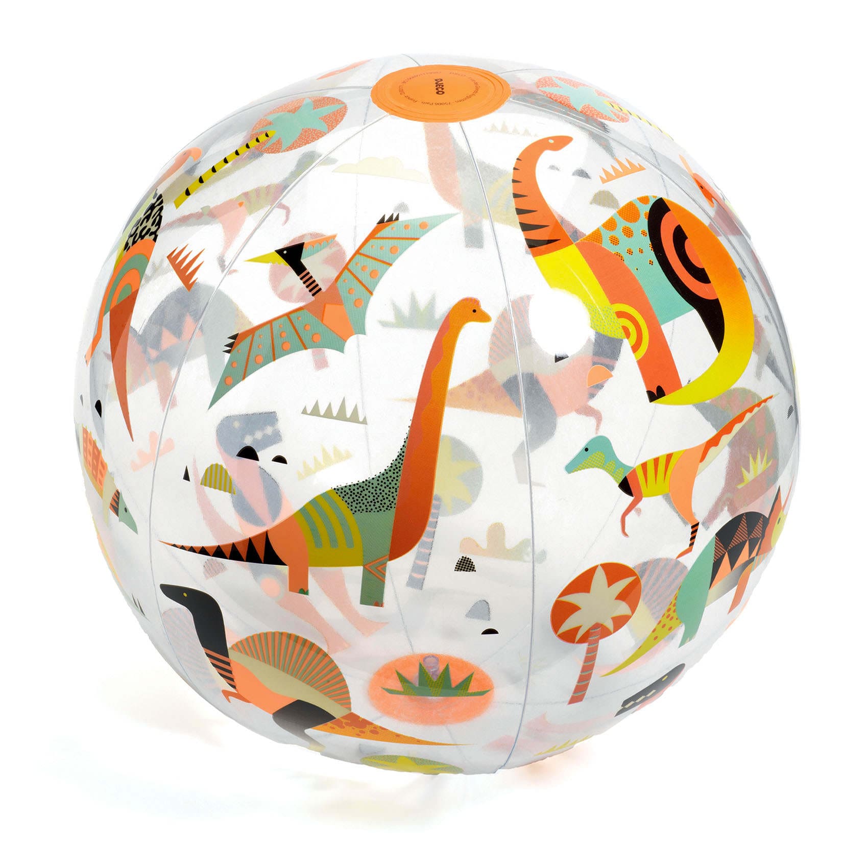 Djeco | Pallone Gonfiabile Grande Dinosauri Fluo, Dino Ball