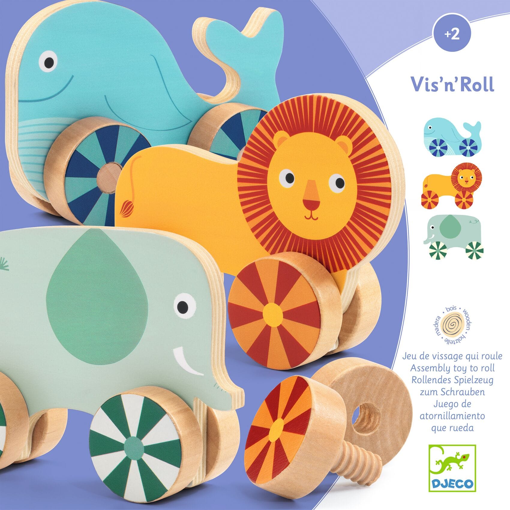 Djeco | Gioco in legno avvita e svita Vis'n'Roll DJ01684