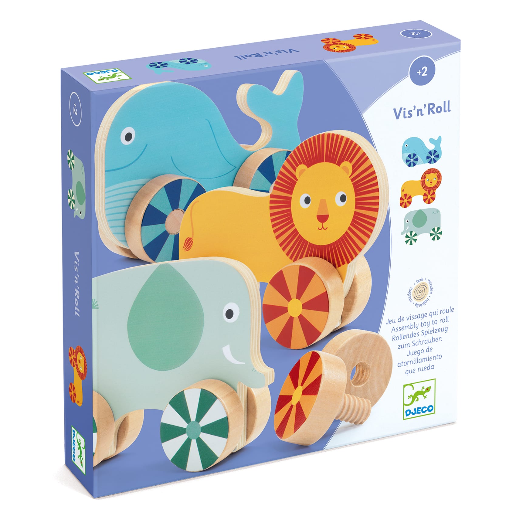 Djeco | Gioco in legno avvita e svita Vis'n'Roll DJ01684