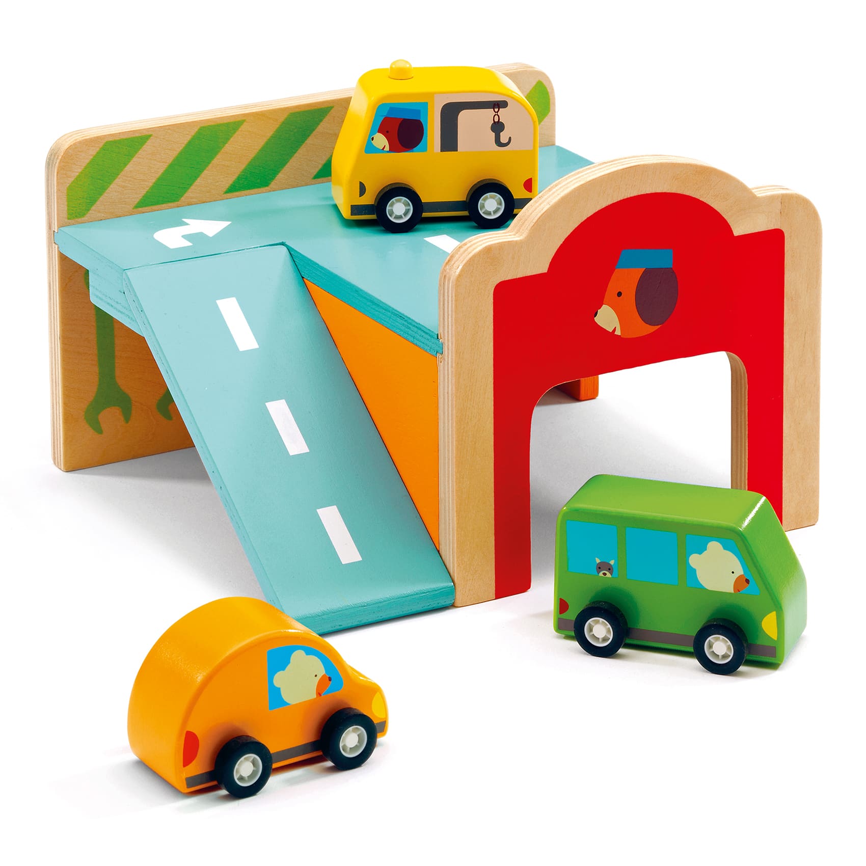 Djeco | Minigarage con macchinine in Legno, 18m +