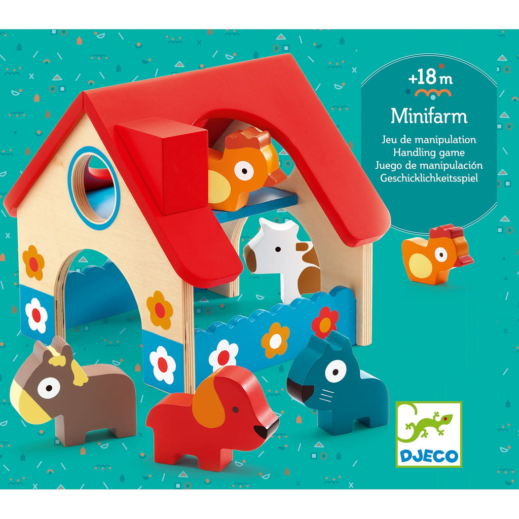 Djeco | Minifarm con animaletti in Legno, Fattoria 18m +