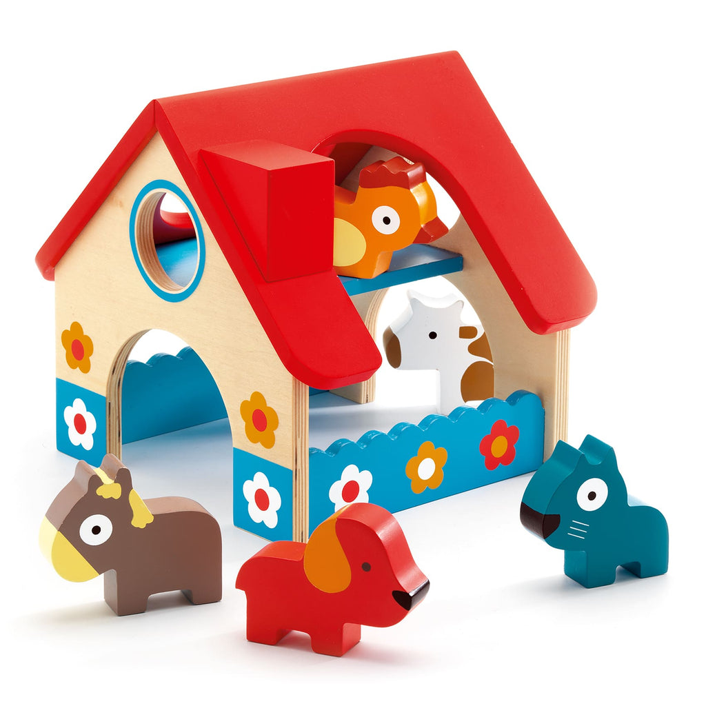 Djeco | Minifarm con animaletti in Legno, Fattoria 18m +