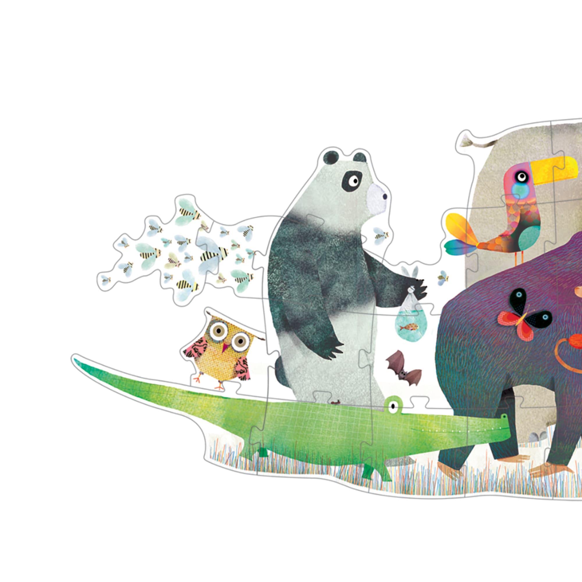 Puzzle Gigante Lungo 1,33 metri Animal Parade 36pz, 4 Anni | Djeco