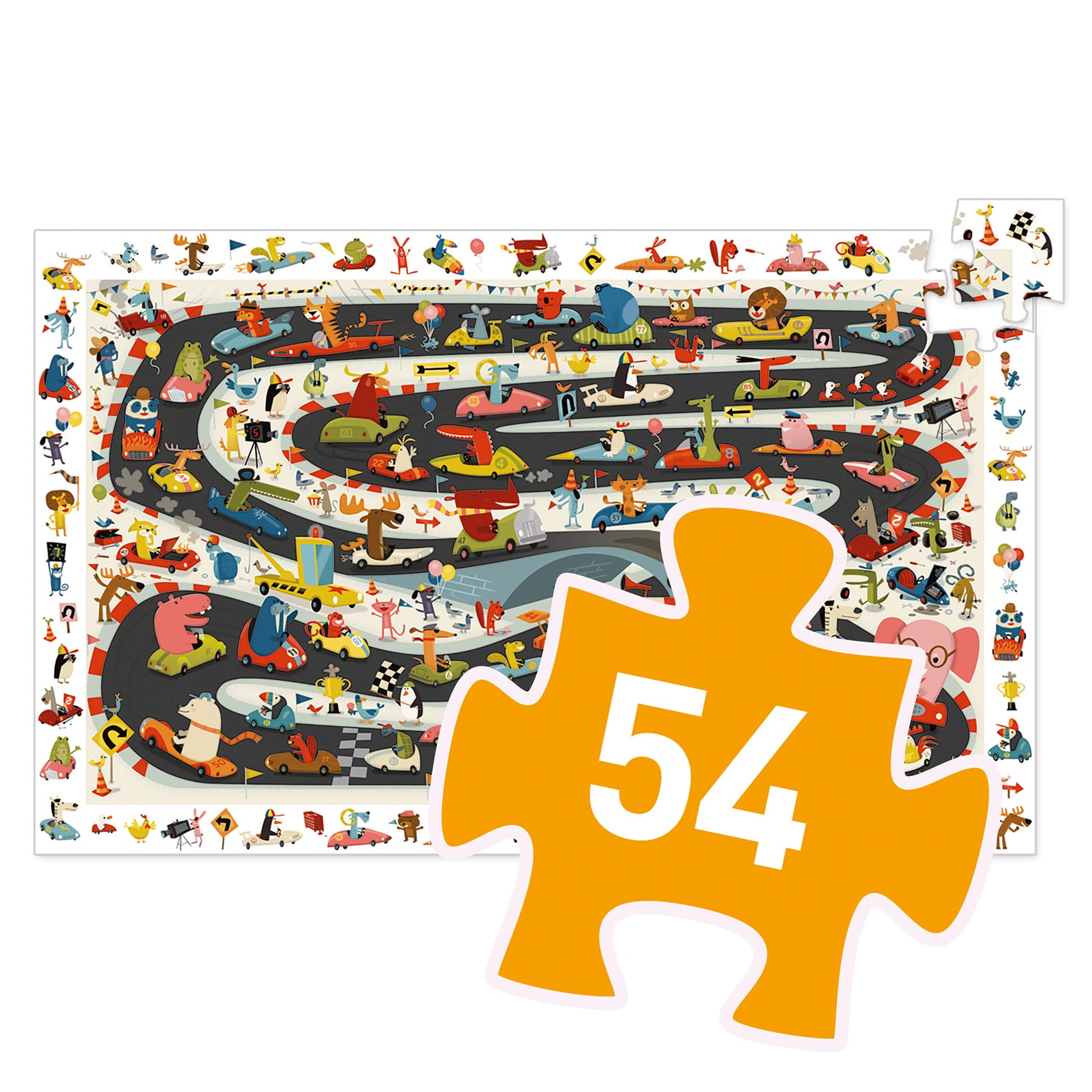 Djeco Puzzle di Osservazione Raduno Automobilistico 54pz DJ07564