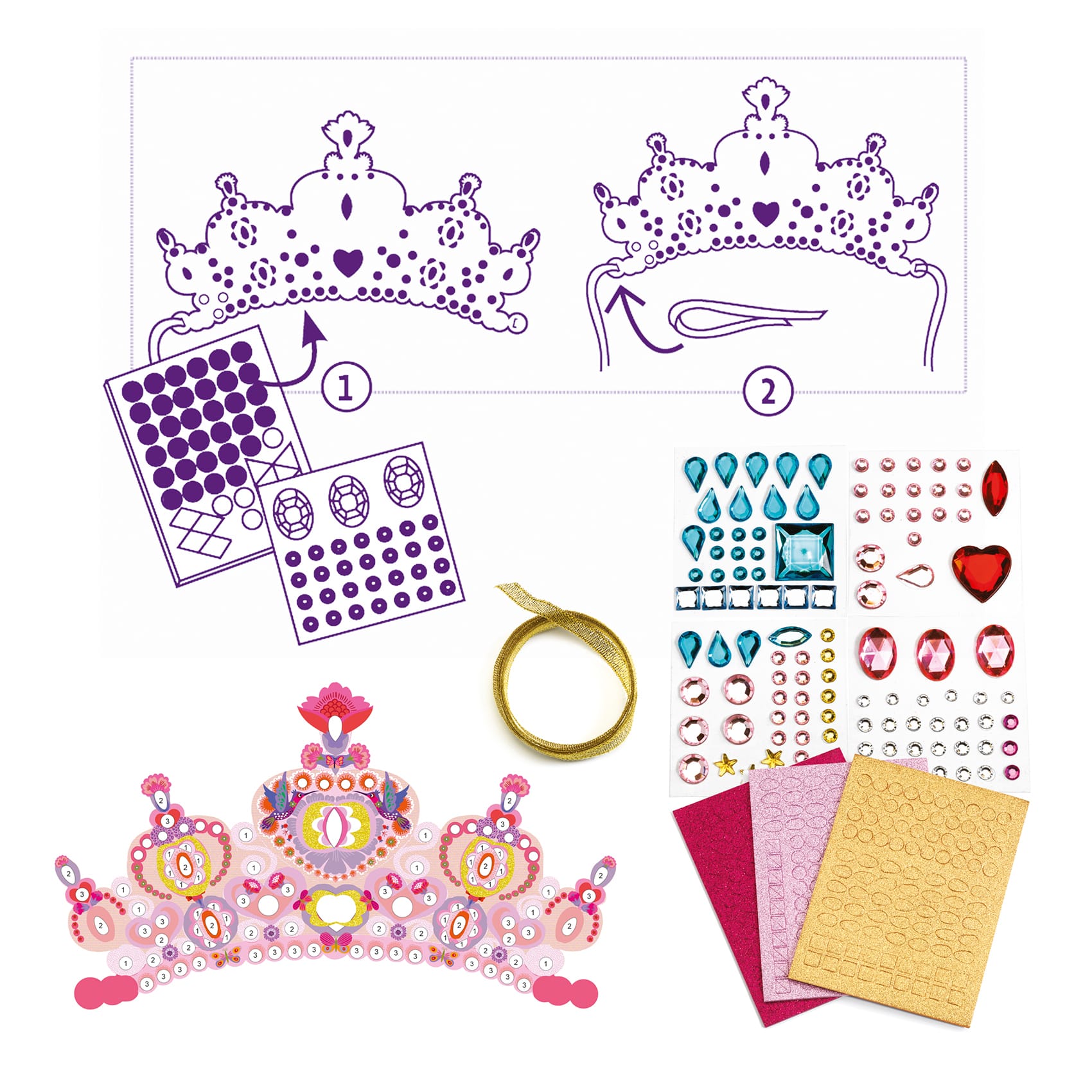 Djeco | Crea Coroncine da Principessa, Kit Fai da Te DJ07901