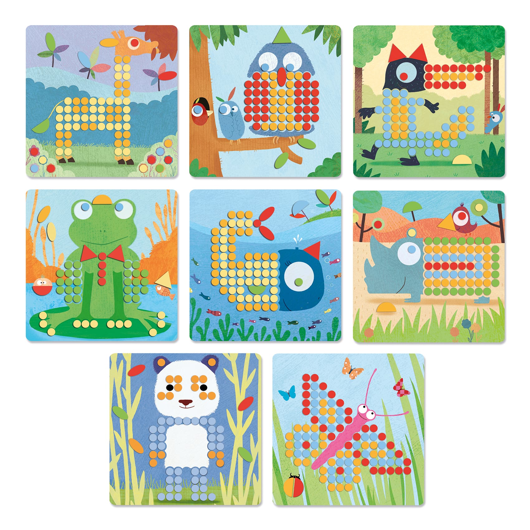 Djeco | Gioco dei Chiodini Mosaico Rigolo, 8 Tavole DJ08136