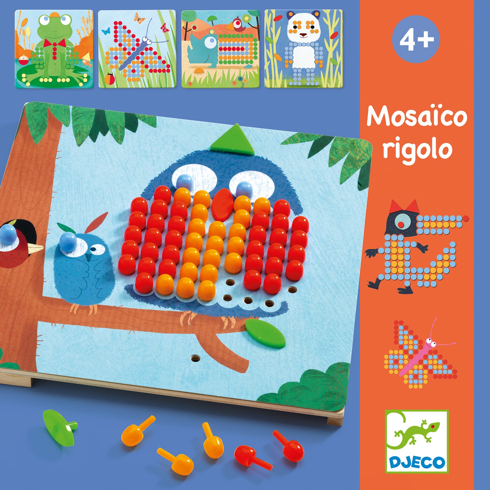 Djeco | Gioco dei Chiodini Mosaico Rigolo, 8 Tavole DJ08136