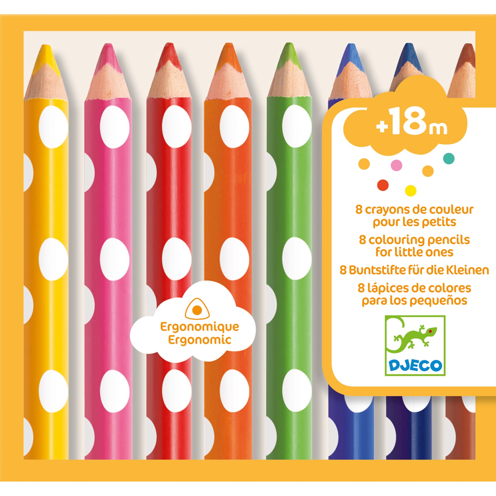 Djeco | Matite colorate per i piccoli, 8 pezzi