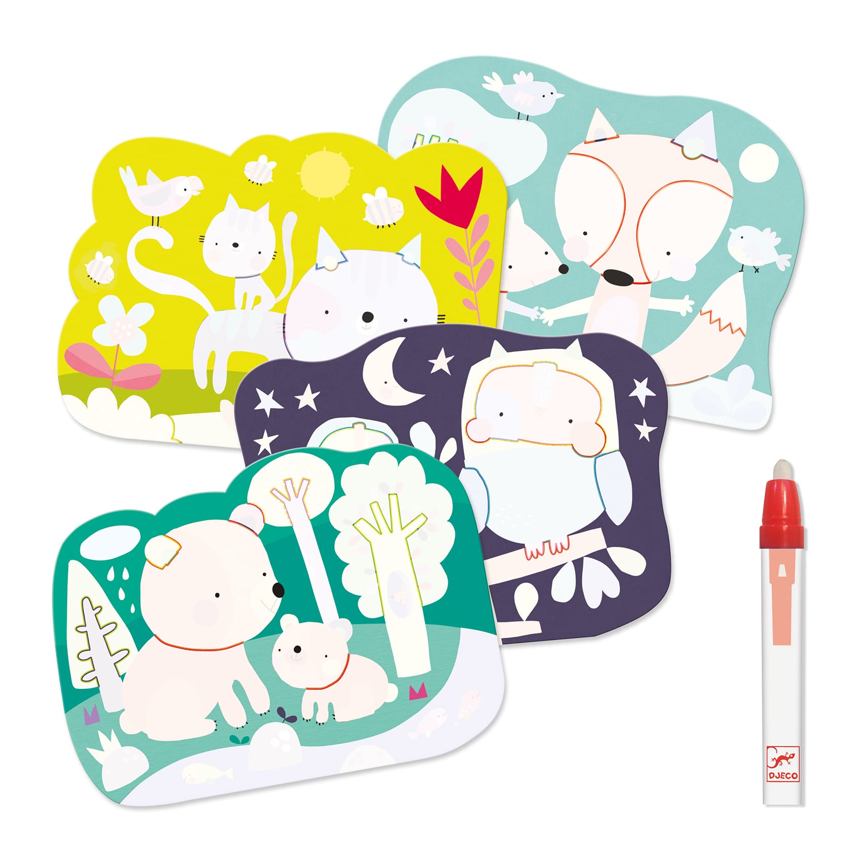 Disegni magici da colorare con acqua Nel Bosco