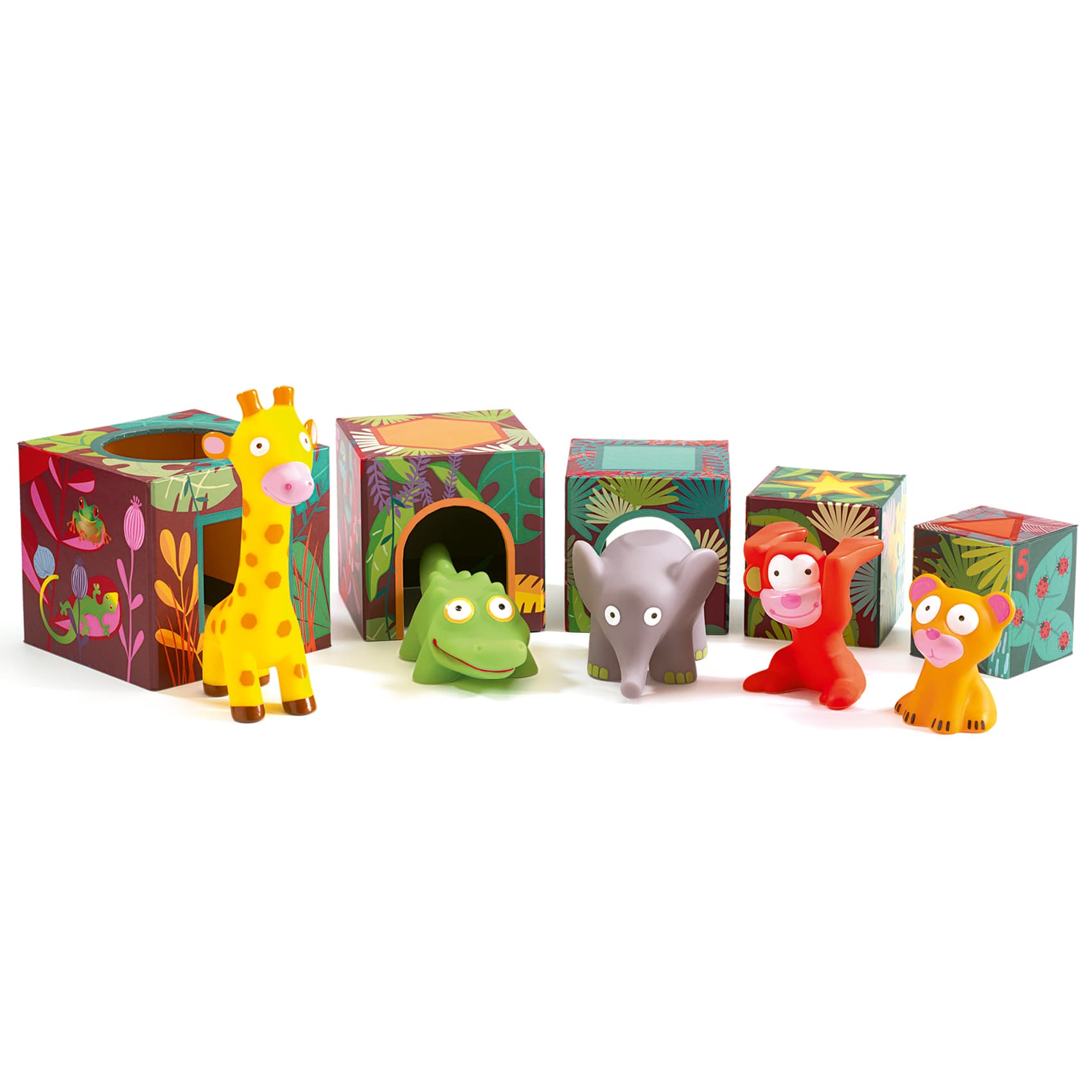 Djeco | Stackable cubes with animals, Maxi Topanijungle