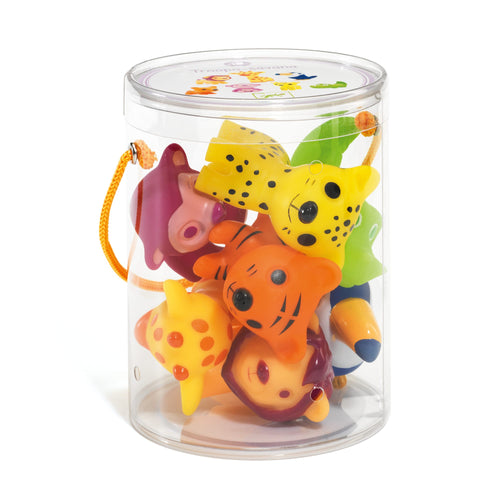 Troppo Savana 7 Animaletti della Giungla in Gomma, 18 mesi | Djeco DJ09117