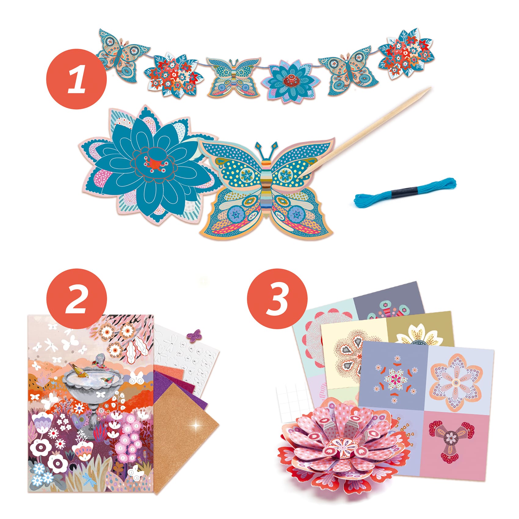Djeco | Flower Box, Attività Manuali con i Dinosauri, 6 anni + DJ09330