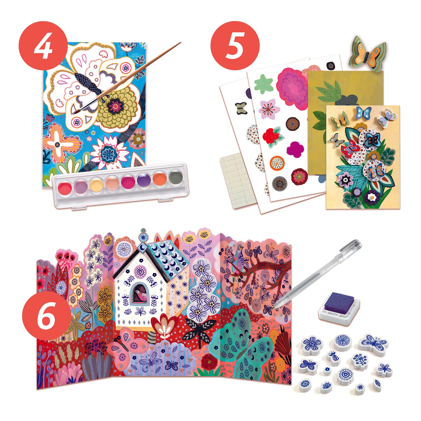 Djeco | Flower Box, Attività Manuali con i Dinosauri, 6 anni + DJ09330