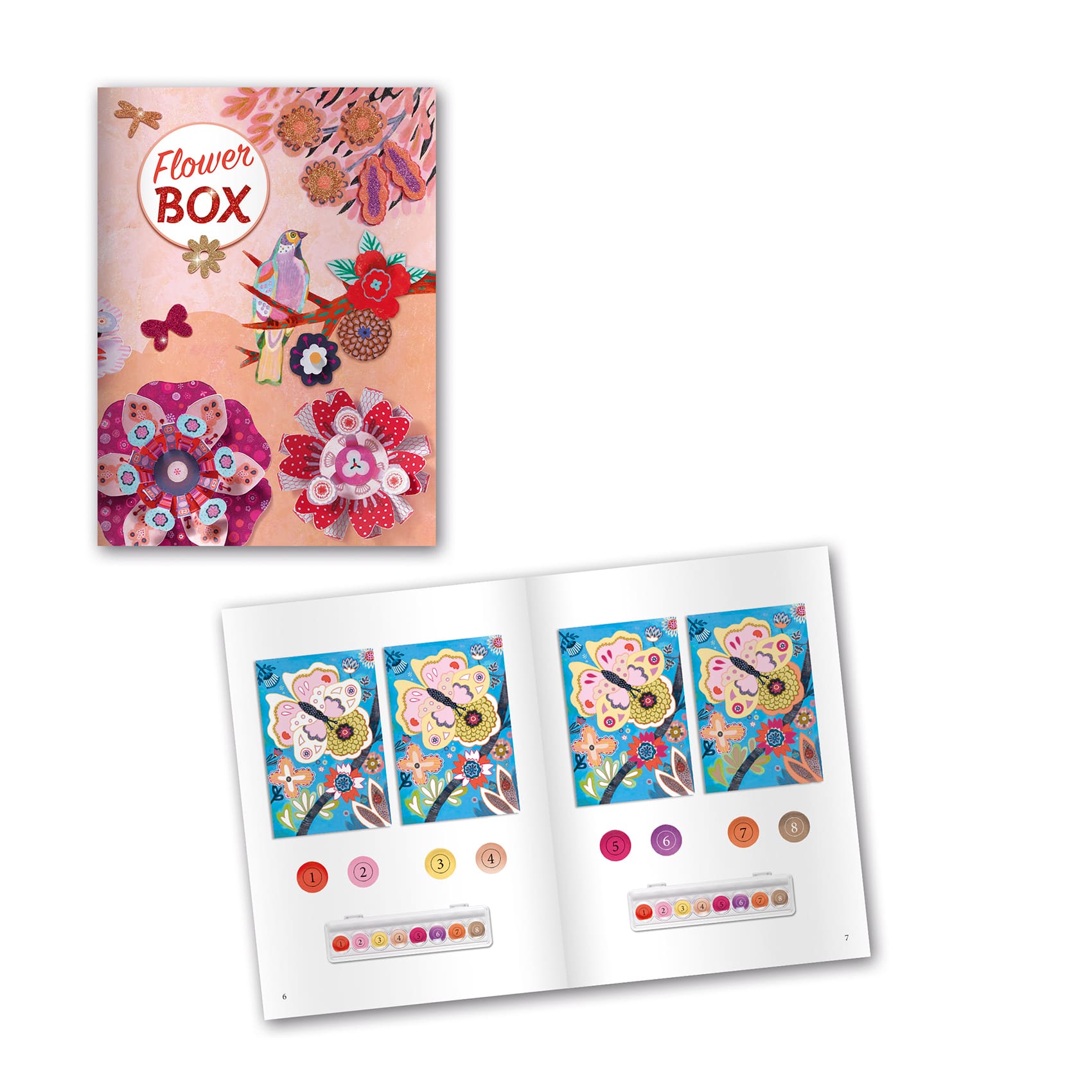 Djeco | Flower Box, Attività Manuali con i Dinosauri, 6 anni + DJ09330