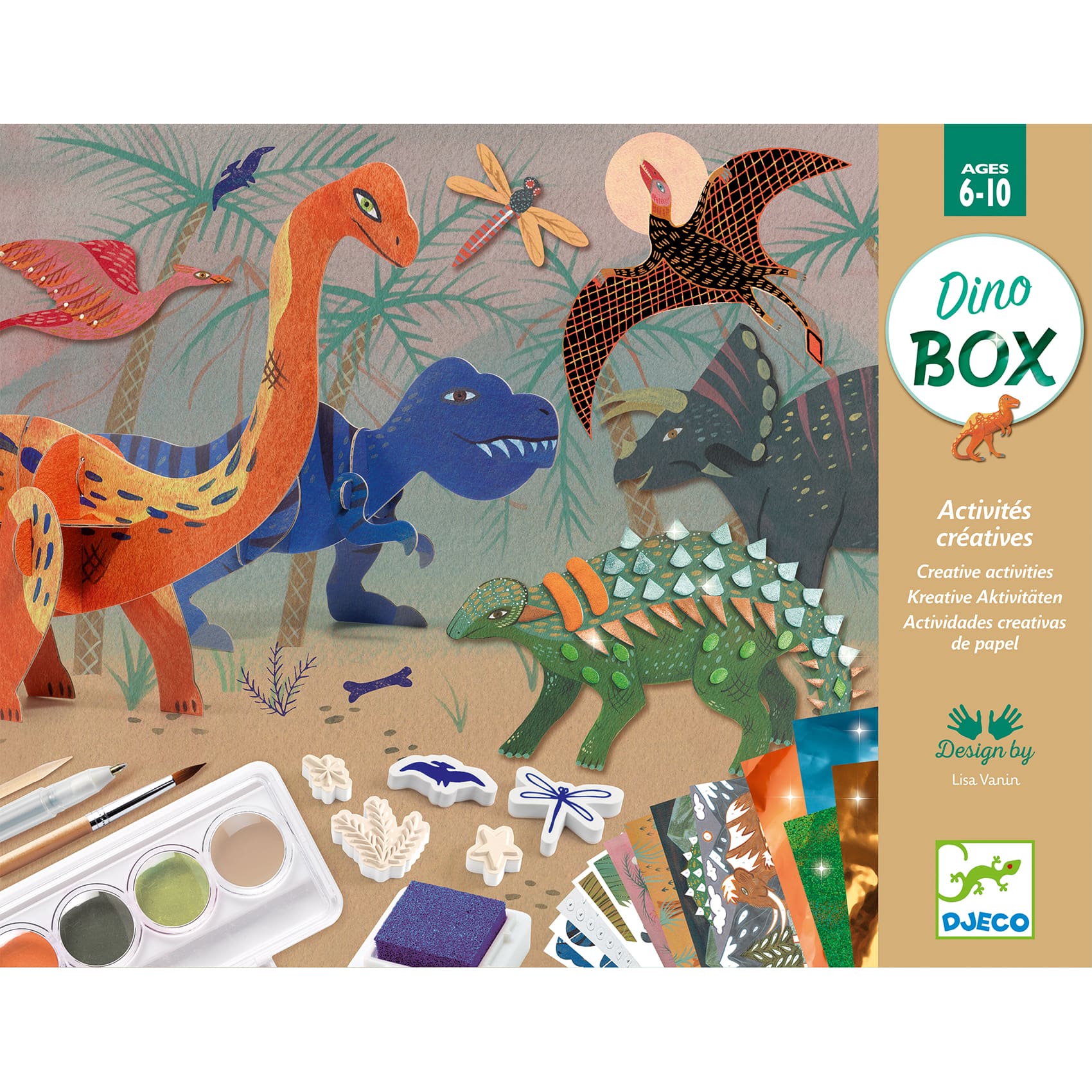 Djeco | Dino Box, Attività Manuali con i Dinosauri, 6 anni + DJ09331