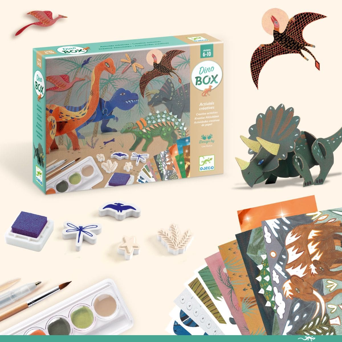 Djeco | Dino Box, Attività Manuali con i Dinosauri, 6 anni + DJ09331