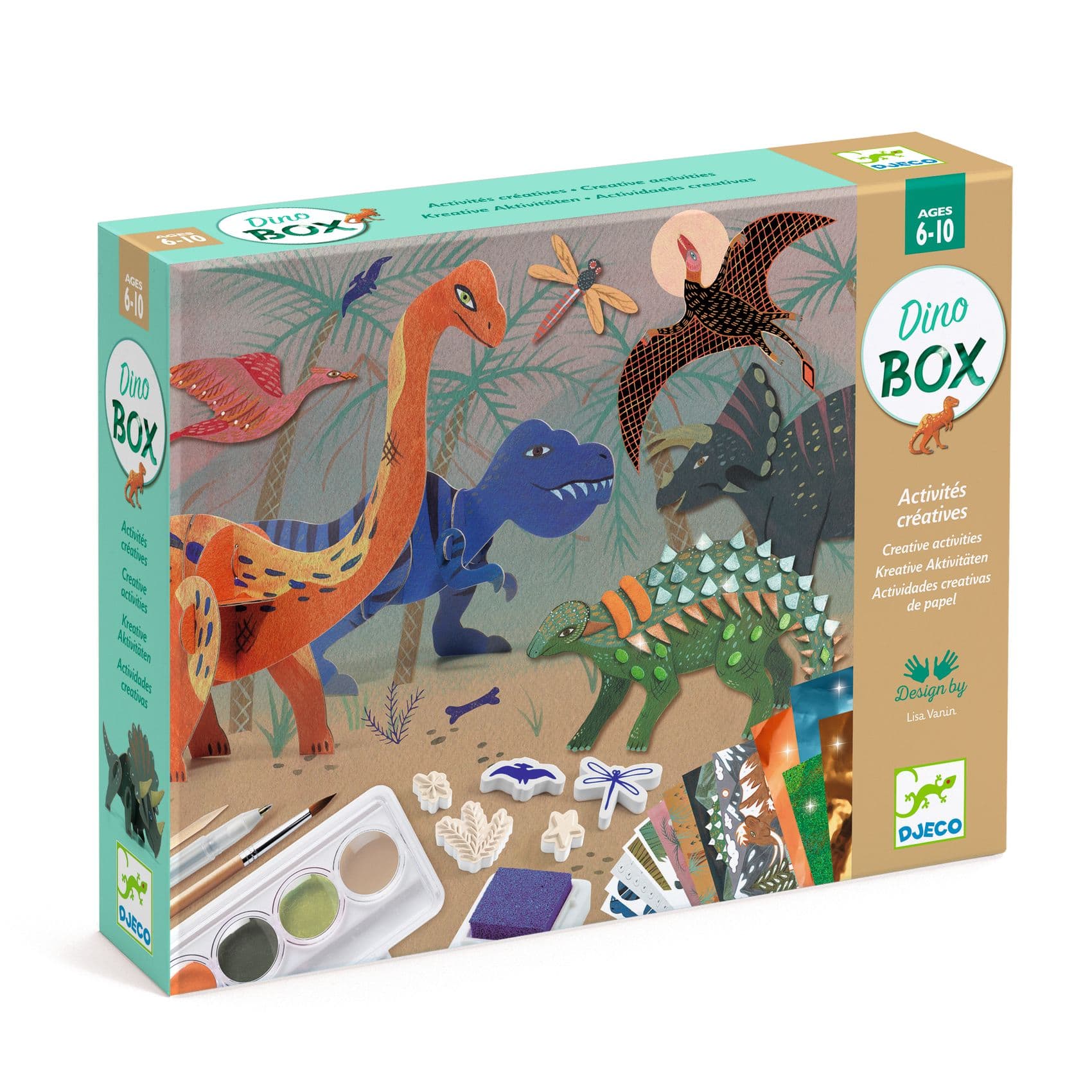 Djeco | Dino Box, Attività Manuali con i Dinosauri, 6 anni + DJ09331