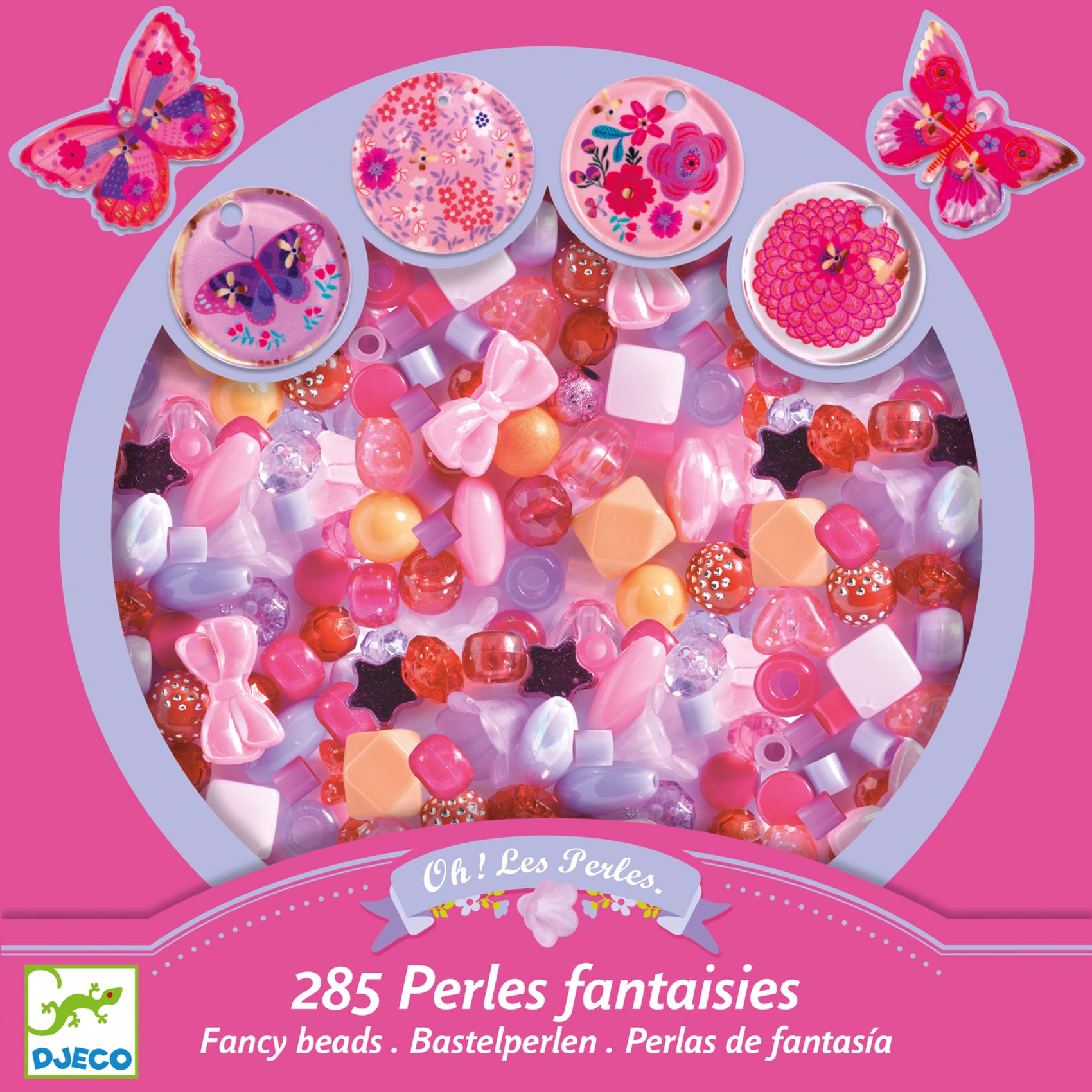 Djeco | Set Perline e Ciondoli 285pz, Farfalle | Crea Gioielli DJ09857