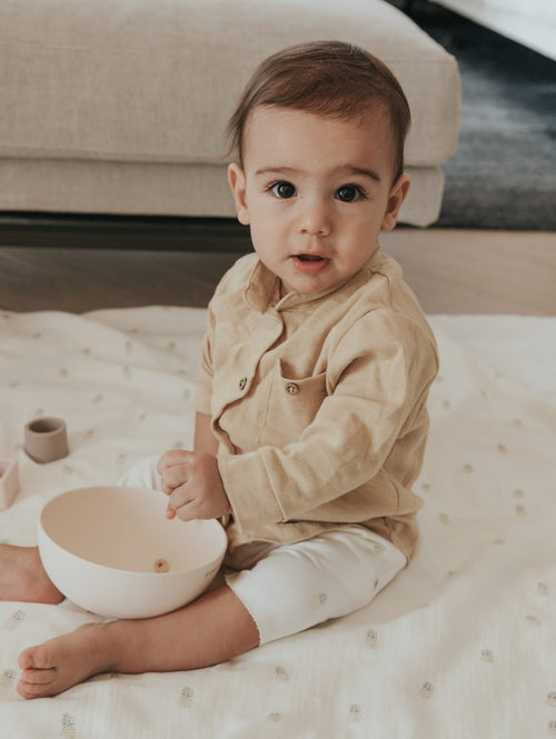 Camel organic bamboo baby shirt