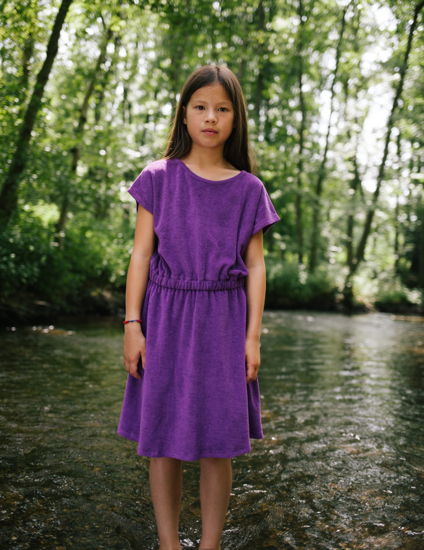Purple organic cotton terry dress