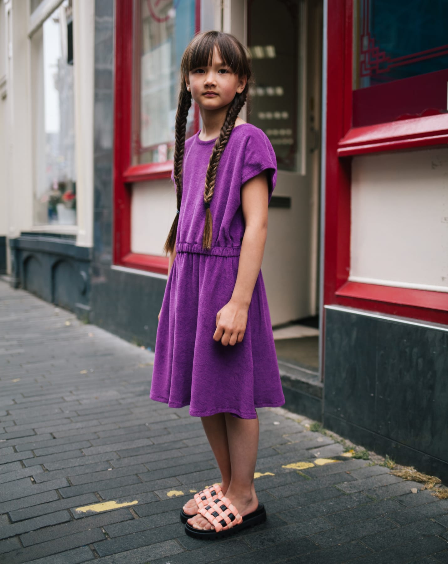 Purple organic cotton terry dress