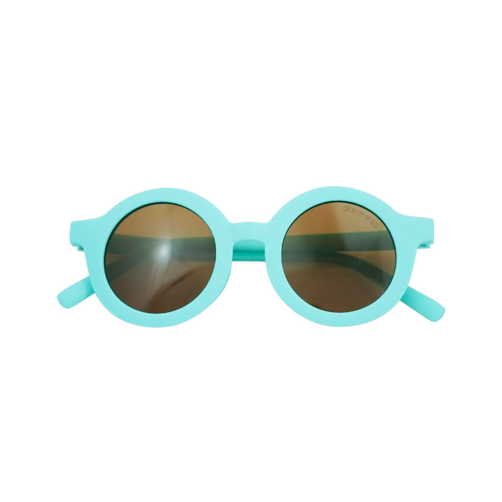 Grech&Co | Occhiali da sole flessibili UV400, Round Bambini Aqua
