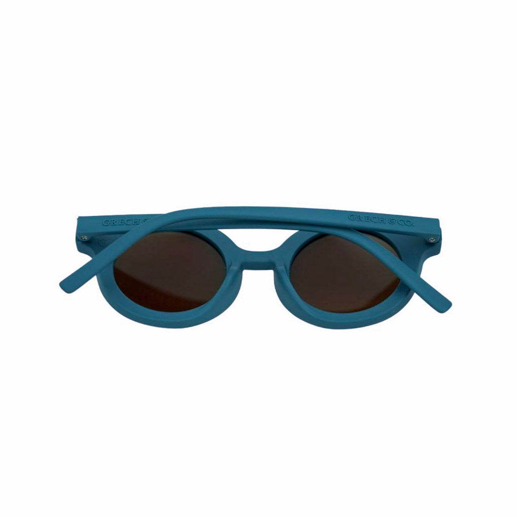 Grech&Co | Occhiali da sole flessibili UV400, Round Bambini Teal