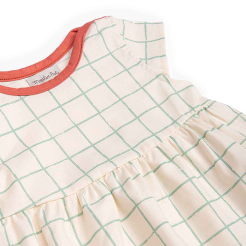 Moulin Roty | Abito in cotone bio a quadretti, Heidi, Bord de mer
