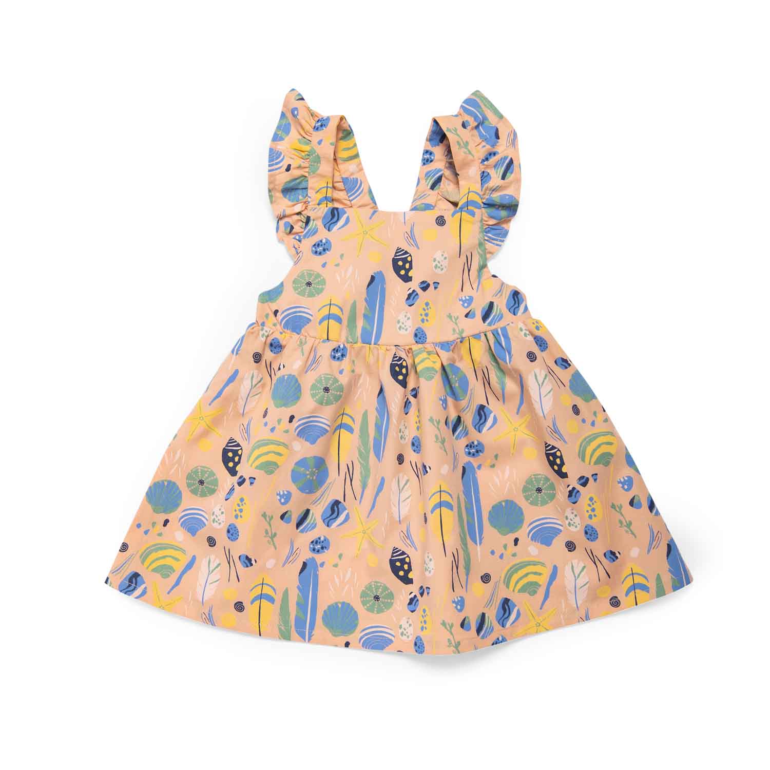 Moulin Roty | Abito in cotone bio rosa conchiglia Honorine Bord de mer