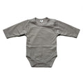 Pima cotton long sleeve bodysuit, Stone